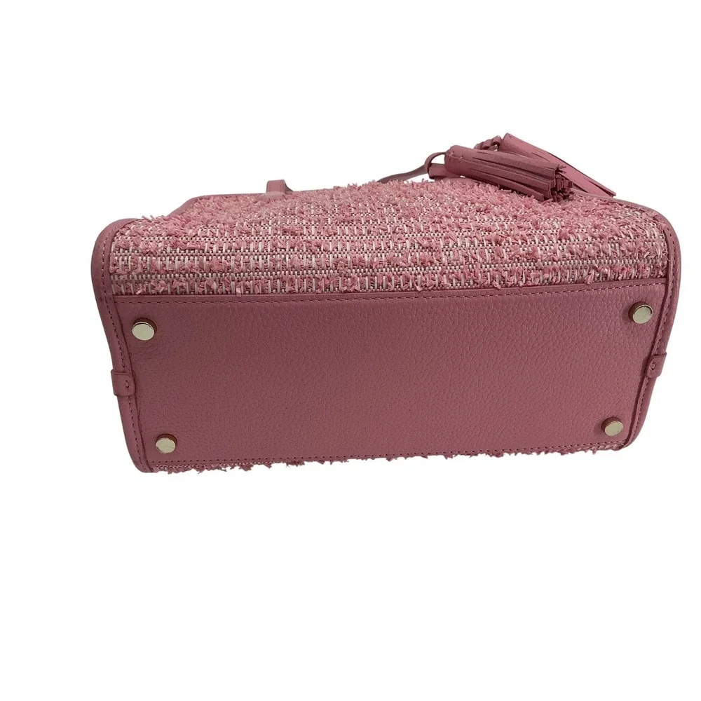 Kate Spade New York Pink Woven Leather Tassel‎ Satchel Handbag Purse